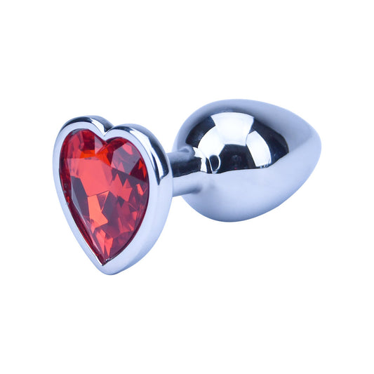 Precious Metals Heart Shaped Butt Plug-Silver