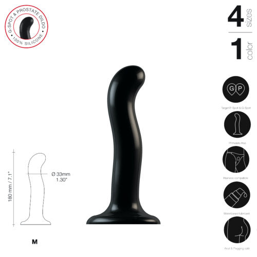 Strap-on-Me P&G Spot Dildo Medium Black